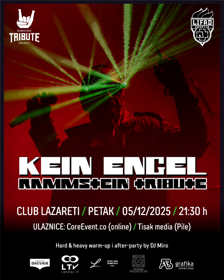 KEIN ENGEL RAMMSTEIN TRIBUTE S KONCERTOM U DUBROVNIKU 5. PROSINCA 2025.